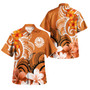 Tahiti Custom Personalised Hawaiian Shirt Polynesian Floral Spirit Orange