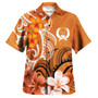Pohnpei Custom Personalised Hawaiian Shirt Polynesian Floral Spirit Orange