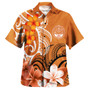 Marshall Islands Custom Personalised Hawaiian Shirt Polynesian Floral Spirit Orange