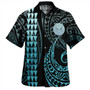 Pohnpei State Combo Short Sleeve Dress And Shirt Kakau Style Turquoise