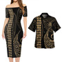 Vanuatu Combo Short Sleeve Dress And Shirt Kakau Style Gold