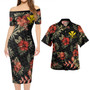 Hawaii Combo Short Sleeve Dress And Shirt Kanaka Kakau Hibiscus