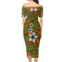 Hawaii Combo Short Sleeve Dress And Shirt Maori Pattern Plumeria