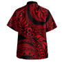 Hawaii Combo Short Sleeve Dress And Shirt Tribal Pattern Polynesian Red