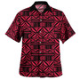 Samoa Combo Short Sleeve Dress And Shirt Design Stretch Print Fabric Pink