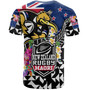 New Zealand T-Shirt Custom Maori Kiwis Rugby Silver Fern Black Hexagon Tropical Jersey