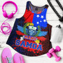 Samoa Custom Personalised Women Tank Manu Wings Color Flag Style