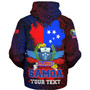 Samoa Custom Personalised Sherpa Hoodie Manu Wings Color Flag Style