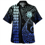 Chuuk State Combo Puletasi And Shirt Kakau Style Gradient Blue