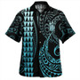 New Caledonia Combo Puletasi And Shirt Kakau Style Turquoise