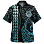 Federated States Of Micronesia Combo Puletasi And Shirt Kakau Style Turquoise