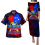 Samoa Combo Puletasi And Shirt Manu Wings Color Flag Style