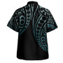 Marquesas Islands Combo Puletasi And Shirt Kakau Style Turquoise