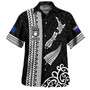 New Zealand Hawaiian Shirt Custom NZ Rugby Silver Fern And Map Maori Tribal Black Jersey