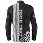 New Zealand Long Sleeve Shirt Custom NZ Rugby Silver Fern And Map Maori Tribal Black Jersey
