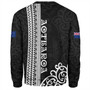 New Zealand Sweatshirt Custom NZ Rugby Silver Fern And Map Maori Tribal Black Jersey
