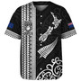 New Zealand Baseball Shirt Custom NZ Rugby Silver Fern And Map Maori Tribal Black Jersey