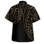 American Samoa Combo Puletasi And Shirt Kakau Style Gold