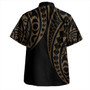 Solomon Islands Combo Puletasi And Shirt Kakau Style Gold