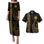 Palau Combo Puletasi And Shirt Kakau Style Gold