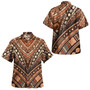 Polynesian Patterns Vintage Style Women Off Shoulder Long Dress And Shirt