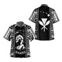Hawaii Combo Off Shoulder Long Dress And Shirt King Kamekameha Black and White Polynesian