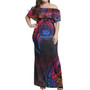 Samoa Combo Off Shoulder Long Dress And Shirt Rainbow Style