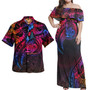 New Caledonia Combo Off Shoulder Long Dress And Shirt Rainbow Style