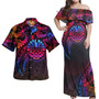 Tahiti Combo Off Shoulder Long Dress And Shirt Rainbow Style