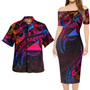 Tokelau Combo Short Sleeve Dress And Shirt Rainbow Style