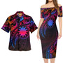 Nauru Combo Short Sleeve Dress And Shirt Rainbow Style