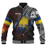 Tokelau Baseball Jacket Custom Tokelauan Blood Inside Me Polynesian Sleeve Tattoo Tropical Black