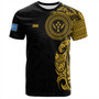 Kosrae T-Shirt Custom Polynesian Half Sleeve Gold Tattoo With Seal Black