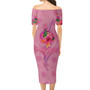 Tahiti Combo Short Sleeve Dress And Shirt Floral With Seal Pink