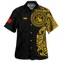 Tonga Hawaiian Shirt Custom Polynesian Half Sleeve Gold Tattoo With Seal Black
