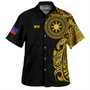 Philippines Filipinos Hawaiian Shirt Custom Polynesian Half Sleeve Gold Tattoo With Seal Black