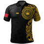 Samoa Polo Shirt Custom Polynesian Half Sleeve Gold Tattoo With Seal Black