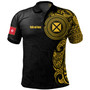 Wallis And Futuna Polo Shirt Custom Polynesian Half Sleeve Gold Tattoo With Seal Black