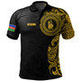New Caledonia Polo Shirt Custom Polynesian Half Sleeve Gold Tattoo With Seal Black