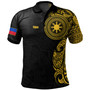 Philippines Filipinos Polo Shirt Custom Polynesian Half Sleeve Gold Tattoo With Seal Black