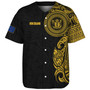 New Zealand Baseball Shirt Custom Polynesian Half Sleeve Gold Tattoo With Seal Black