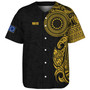 Cook Islands Baseball Shirt Custom Polynesian Half Sleeve Gold Tattoo With Seal Black