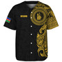 New Caledonia Baseball Shirt Custom Polynesian Half Sleeve Gold Tattoo With Seal Black