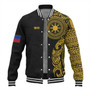 Philippines Filipinos Baseball Jacket Custom Polynesian Half Sleeve Gold Tattoo With Seal Black