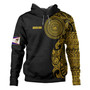 American Samoa Hoodie Custom Polynesian Half Sleeve Gold Tattoo With Seal Black