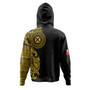 Wallis And Futuna Hoodie Custom Polynesian Half Sleeve Gold Tattoo With Seal Black