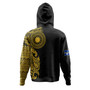 Nauru Hoodie Custom Polynesian Half Sleeve Gold Tattoo With Seal Black