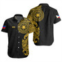 Philippines Filipinos Short Sleeve Shirt Custom Polynesian Half Sleeve Gold Tattoo With Seal Black