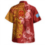 Kosrae Combo Puletasi And Shirt Polynesian Tropical Plumeria Tribal Red