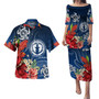 Northern Mariana Islands Combo Puletasi And Shirt  Flower And Turtle